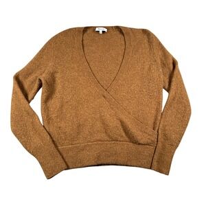 Madewell Sweater Womens SMALL Crossover Brown Alpaca Blend Minimalist Neutral